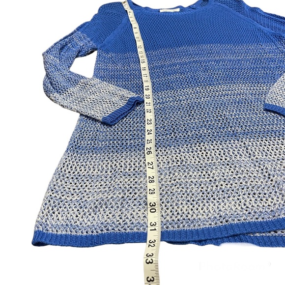 JOHN PAUL RICHARD| OPEN KNIT SWEATER | BLUE/WHITE | SZ XL | NWT - Picture 4 of 8